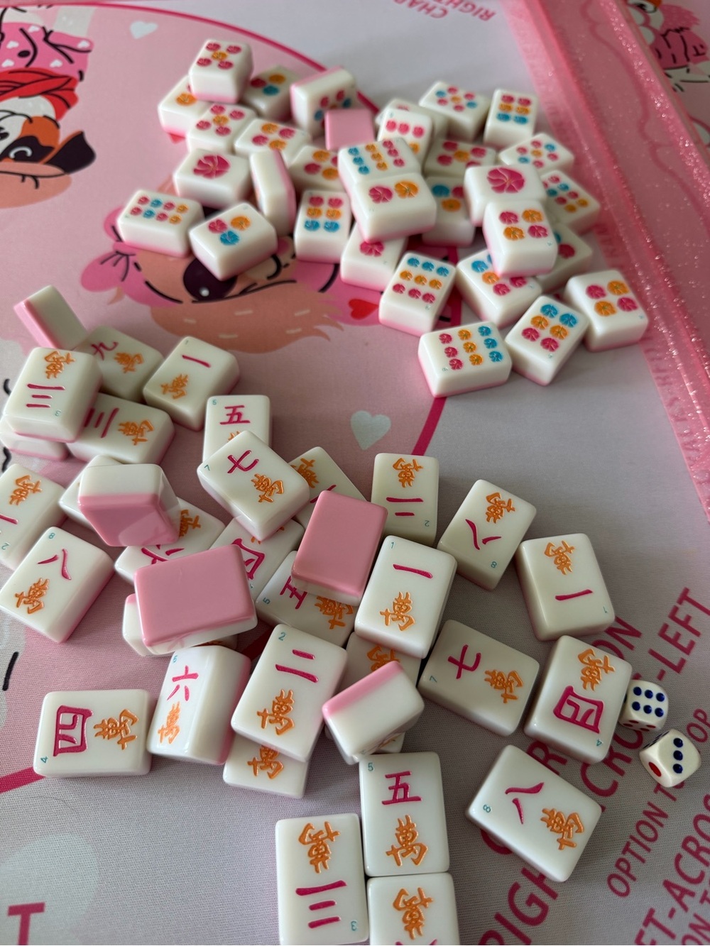 Pink Mahjong Set – Mat, Tiles, Cards, Racks - Picture 9 of 16